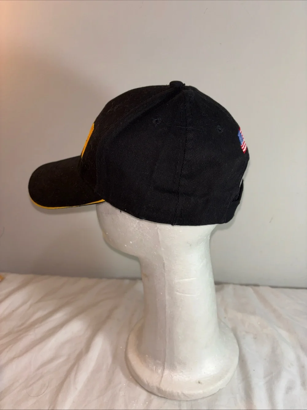 NRA Black Baseball Cap with Yellow Embroidery